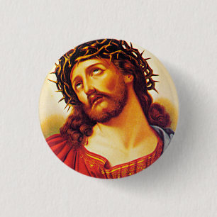 Jesus-Dornkrone Vintage Kunstmalerei Button