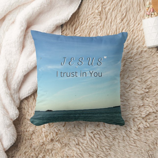Jesus & Dove Calm Heavenly Sky Art Kissen (Decke)