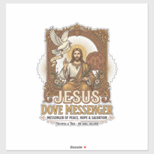 Jesus Dove Messenger Jesus Dove Messenger Christia Aufkleber