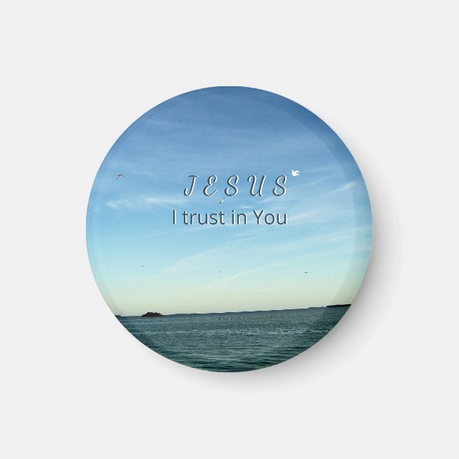 Jesus & Dove Peaceful Christian Sky Inspiration Magnet (Vorne)