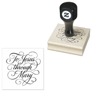 Jesus durch Maria Blühte Skript Gummistempel