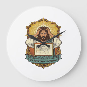 Jesus E-Mail-Typo Auto-Korrektur-Desaster Unterneh Große Wanduhr