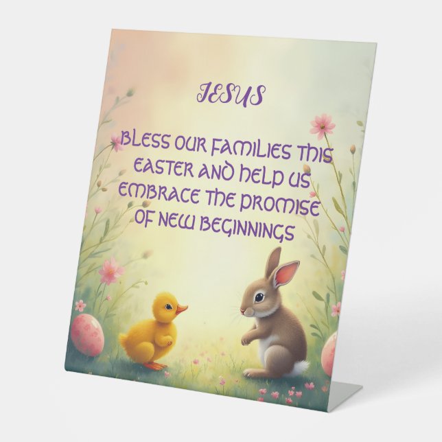 JESUS EASTER PRAYER SOCKELSCHILD (Vorderseite)