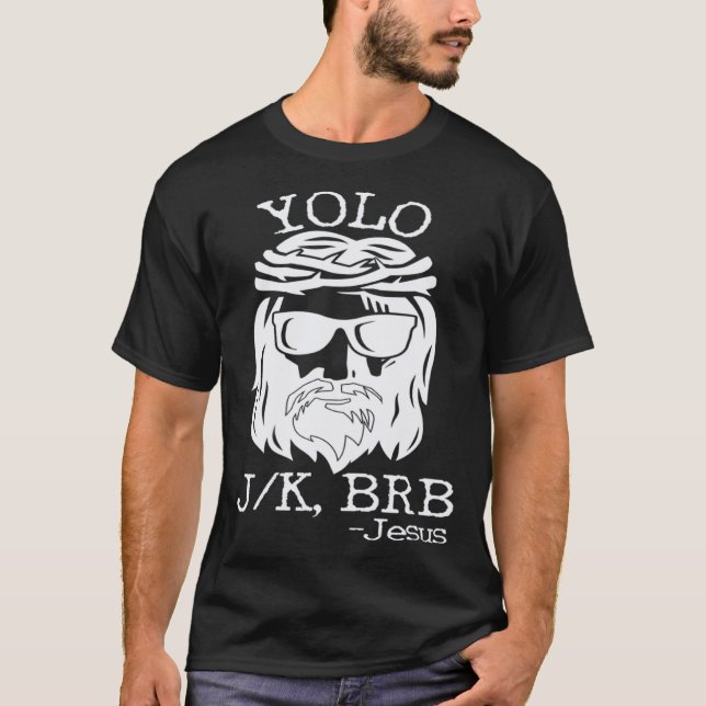 Jesus Easter YOLO JK BRB Texting  Christian T-Shirt (Vorderseite)