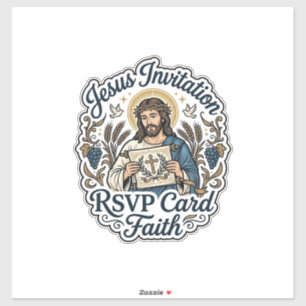 Jesus Einladung RSVP Karte Glaube Jesus Einladung  Aufkleber
