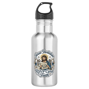 Jesus Einladung RSVP Karte Glaube Jesus Einladung  Edelstahlflasche