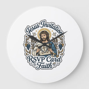 Jesus Einladung RSVP Karte Glaube Jesus Einladung  Große Wanduhr