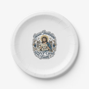 Jesus Einladung RSVP Karte Glaube Jesus Einladung  Pappteller