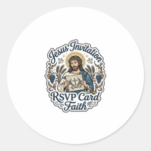 Jesus Einladung RSVP Karte Glaube Jesus Einladung  Runder Aufkleber