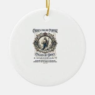 Jesus Elektriker-Shirt Glaube-basiertes Design_1 Keramik Ornament