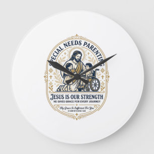 Jesus-Eltern-Shirt für Kinder mit besonderen Bedür Große Wanduhr