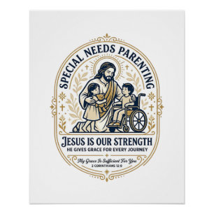 Jesus-Eltern-Shirt für Kinder mit besonderen Bedür Poster