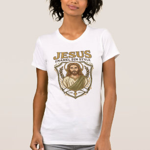 Jesus Emaille Pin Stil Jesus Emaille Pin Christlic T-Shirt