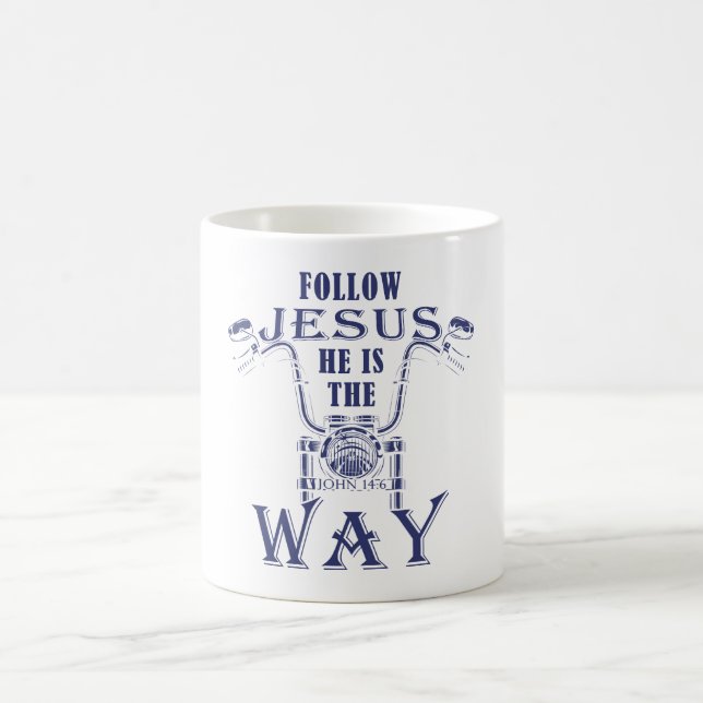 Jesus Er ist der Weg Christlich Motorrad Kaffeetasse (Mittel)