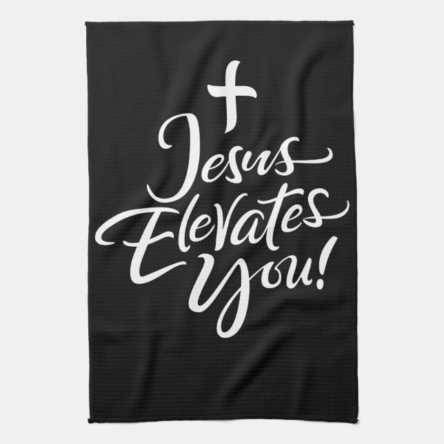 Jesus erhöht euch Christliche Christusbriefe Geschirrtuch (Vertikal)