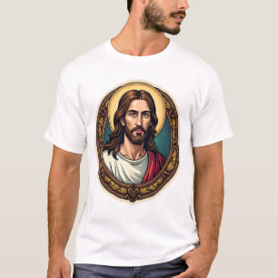 Jesus Erlöser Siegel Vintage Gravur T-Shirt