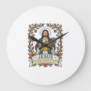 Jesus Ernte des Herbstes Glaube Jesus Ernte des He Große Wanduhr