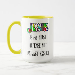 Jesus Erste Verteidigung - 15 oz. Tasse