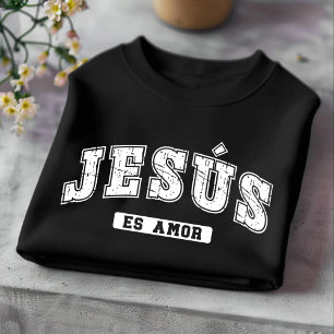 Jesús Es Amor Distressed Christliches Spanisches T T-Shirt