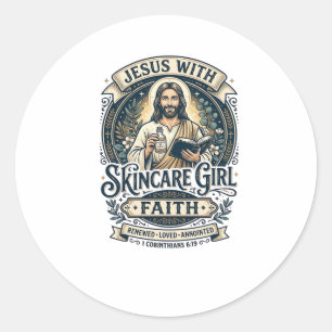 Jesus Esthetiker Hautpflege Vintage-Shirt Christli Runder Aufkleber