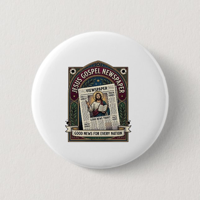 Jesus-Evangeliumszeitung Jesus-Zeitung Christliche Button (Vorderseite)