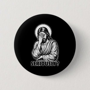 Jesus Facepalm lustig christlich religiöses Meme Button