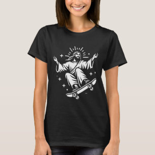 Jesus fährt Skateboard Lustiger christlicher Skate T-Shirt
