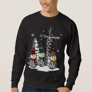 Jesus Faith Hope Liebe Snowman Funny Merry Xmas fü Sweatshirt