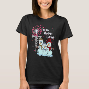 Jesus Faith Hope Liebe Snowman Red Karierten Xmas  T-Shirt