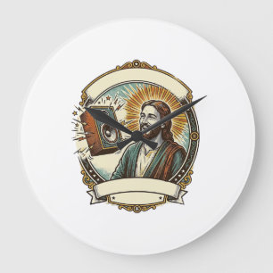 Jesus fakes Lachen Lauter Club Kann Party Humo nic Große Wanduhr