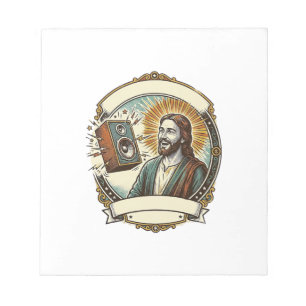 Jesus fakes Lachen Lauter Club Kann Party Humo nic Notizblock
