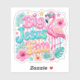 Jesus Fan mit Flamingo Aufkleber