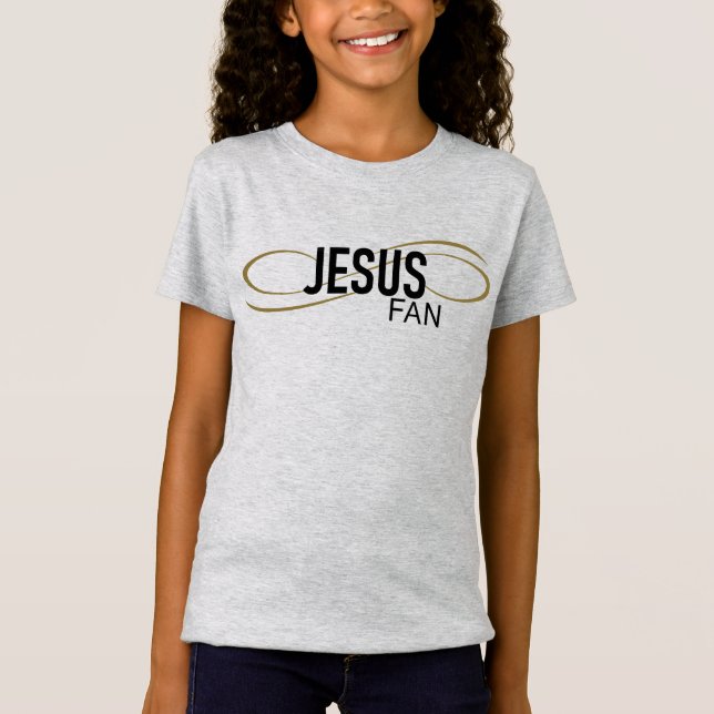 Jesus Fan mit wirbelnden Mädchen T-Shirt (Vorderseite)