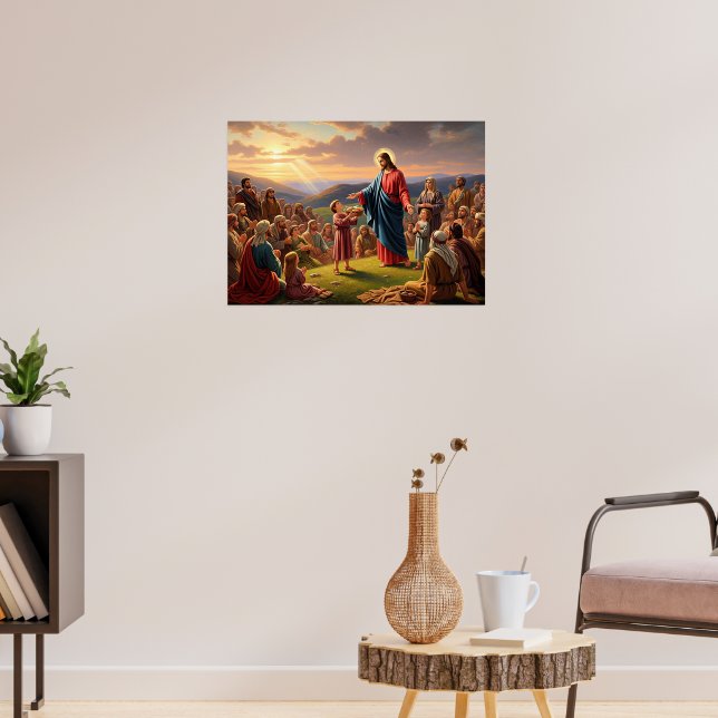 Jesus Feeding the People Poster (Wohnzimmer 3)