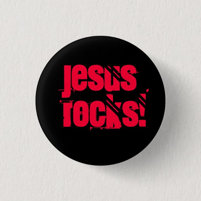 Jesus-Felsen! - Besonders angefertigt - besonders Button (Vorderseite)