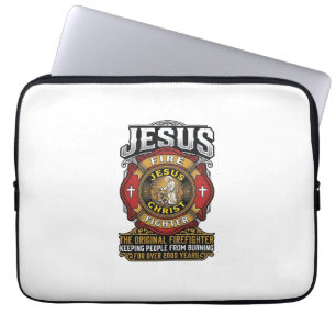 Jesus Feuerwehrmann Vintage Christlicher Glaube Sh Laptopschutzhülle