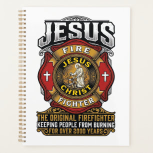Jesus Feuerwehrmann Vintage Christlicher Glaube Sh Planer
