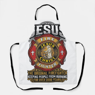 Jesus Feuerwehrmann Vintage Christlicher Glaube Sh Schürze