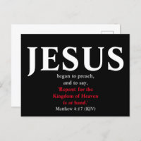 Jesus fing an zu predigen. Matthew 4:17