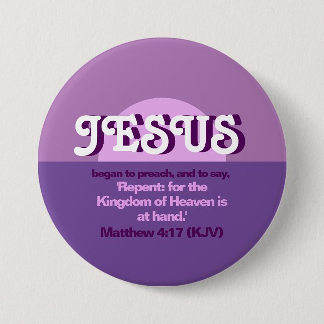 Jesus fing an zu predigen. Matthew 4:17 Soda Button (Vorderseite)