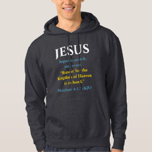 JESUS fing an zu predigen: Umkehren. Gold, Weiß un Hoodie