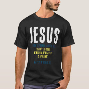 "JESUS fing an zu predigen." Weihnachtsfarben T-Shirt