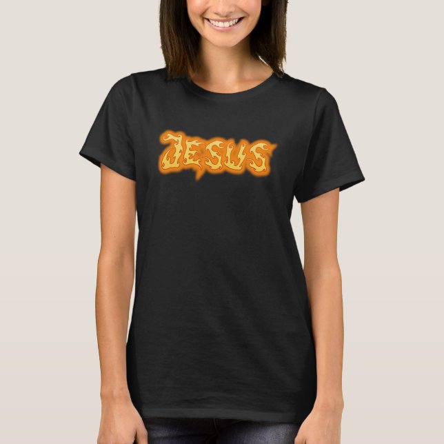 Jesus Fire Holy Spirit Christian T-Shirt (Vorderseite)