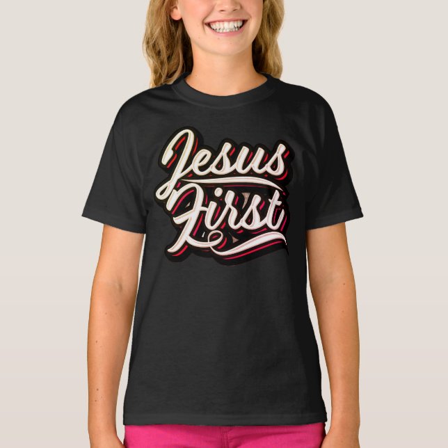 Jesus First 70's Style T-Shirt (Vorderseite)