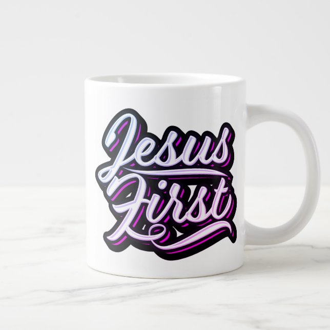 Jesus First Pinks and Purples Jumbo-Tasse (Rechts)