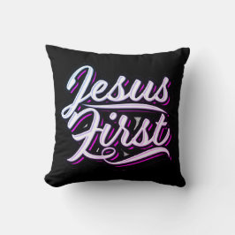 Jesus First Pinks and Purples Kissen