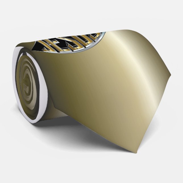 Jesus-Fisch-Ausschnitt Krawatte (Gerollt)