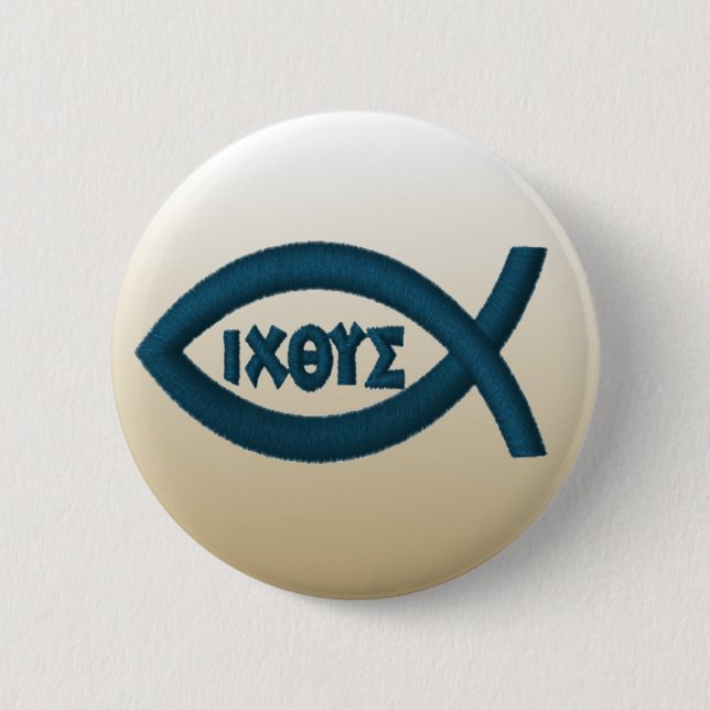 Jesus-Fisch-christliches Symbol Button (Vorderseite)