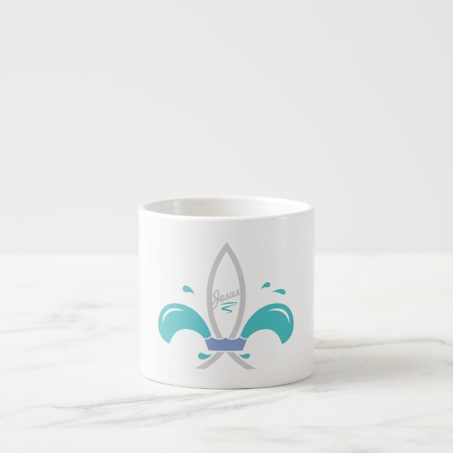 Jesus-Fisch Fleur De Lis Espressotasse (Vorderseite)