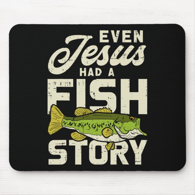 Jesus Fisch Geschichte Fischer Gott Christus Fisch Mousepad (Vorne)